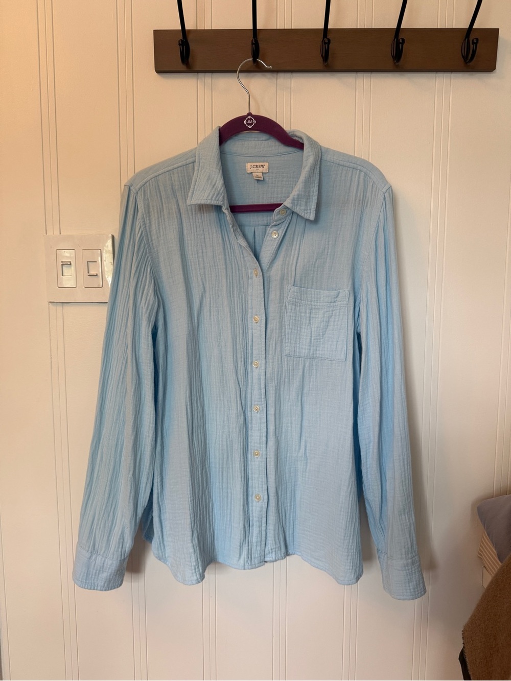 J. Crew Gauze button-up shirt size Large - Picture 4 of 11